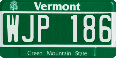 VT license plate WJP186