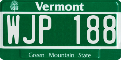VT license plate WJP188