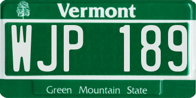 VT license plate WJP189
