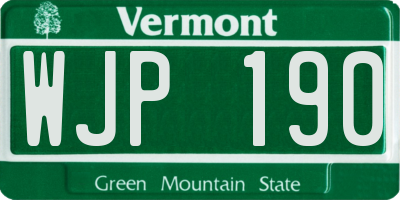 VT license plate WJP190