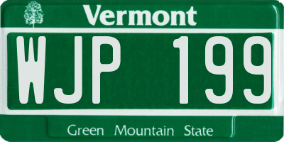 VT license plate WJP199