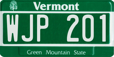 VT license plate WJP201