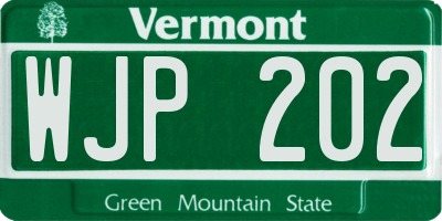 VT license plate WJP202
