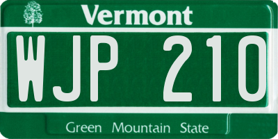 VT license plate WJP210