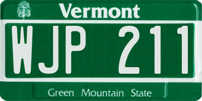 VT license plate WJP211