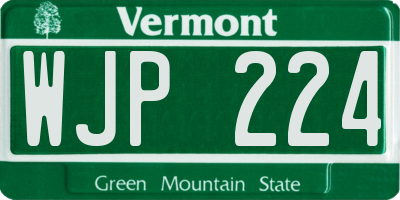 VT license plate WJP224