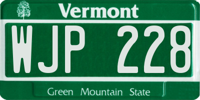 VT license plate WJP228