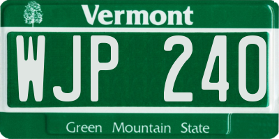 VT license plate WJP240