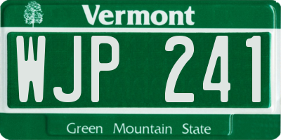 VT license plate WJP241