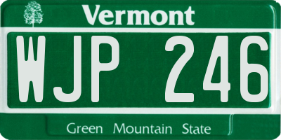 VT license plate WJP246