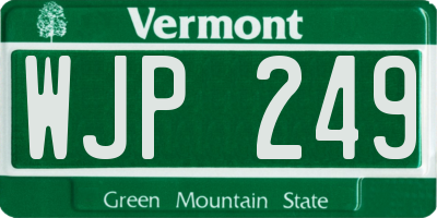 VT license plate WJP249