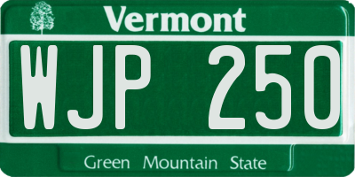 VT license plate WJP250