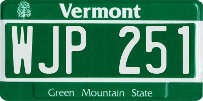 VT license plate WJP251