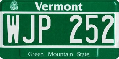 VT license plate WJP252