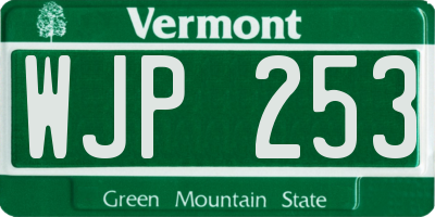 VT license plate WJP253