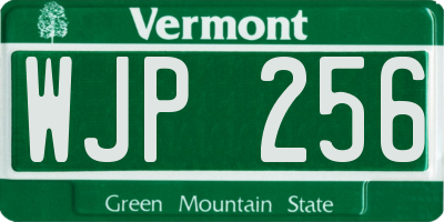 VT license plate WJP256
