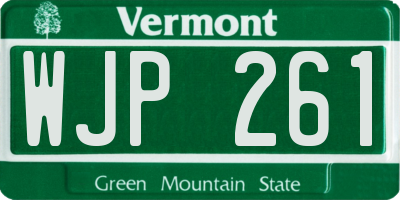 VT license plate WJP261