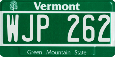 VT license plate WJP262