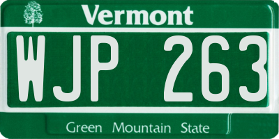 VT license plate WJP263
