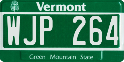 VT license plate WJP264