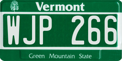 VT license plate WJP266