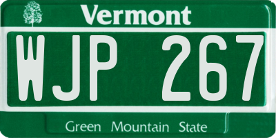 VT license plate WJP267