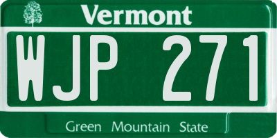 VT license plate WJP271