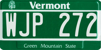 VT license plate WJP272