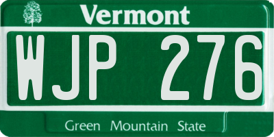 VT license plate WJP276