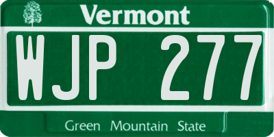 VT license plate WJP277