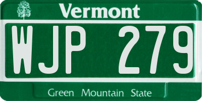 VT license plate WJP279