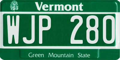 VT license plate WJP280