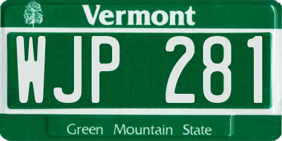 VT license plate WJP281
