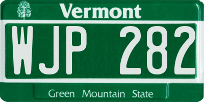 VT license plate WJP282