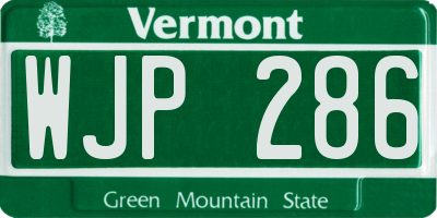 VT license plate WJP286