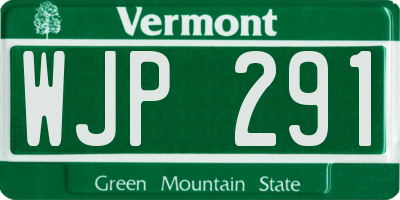 VT license plate WJP291
