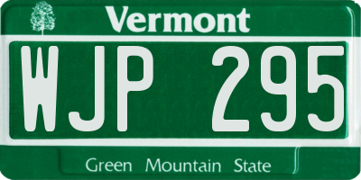 VT license plate WJP295