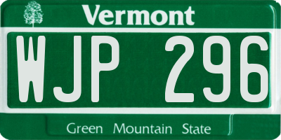VT license plate WJP296