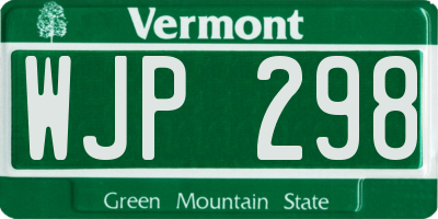 VT license plate WJP298
