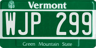 VT license plate WJP299