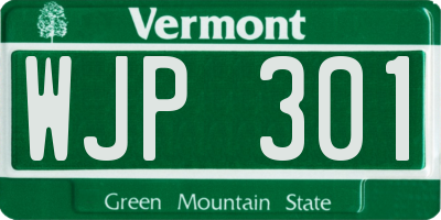 VT license plate WJP301