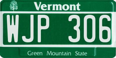 VT license plate WJP306