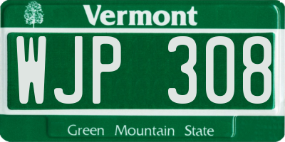 VT license plate WJP308