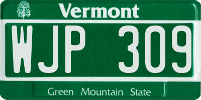 VT license plate WJP309