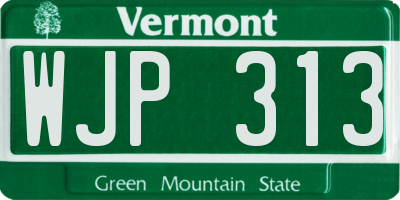 VT license plate WJP313