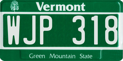VT license plate WJP318