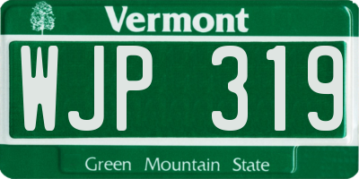 VT license plate WJP319