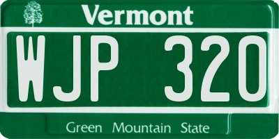 VT license plate WJP320