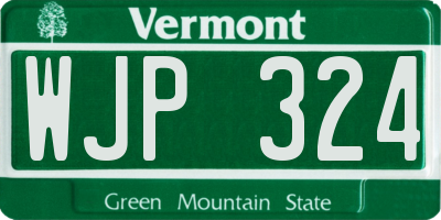 VT license plate WJP324