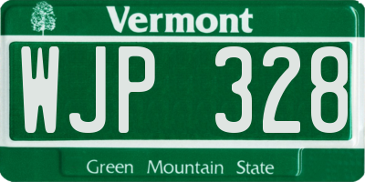 VT license plate WJP328